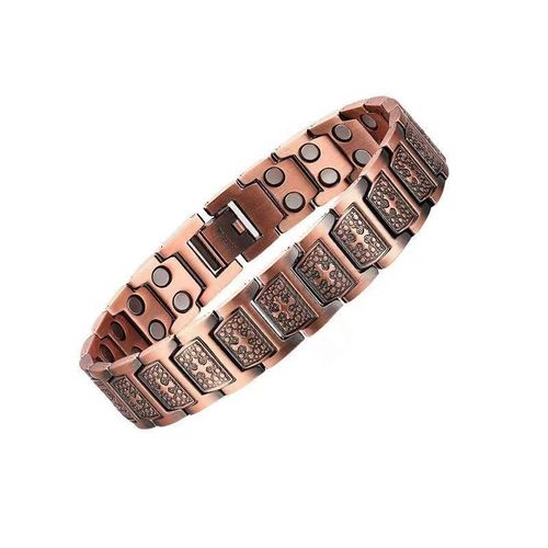 Retro Fashion Magnetic Red Copper Cross Bracelet