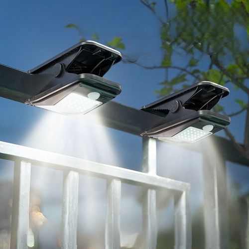 Solar LED Portable Clip Lights with Body Sensing Wall Lights for Outdoor Garden Terrace Courtyard Lighting