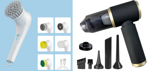 Cleaning set: electric cleaning brush + cordless vacuum cleaner