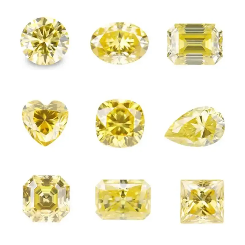 Loose Yellow Moissanite Stones Diamond for Jewelry  Hand Made Engagement Rings