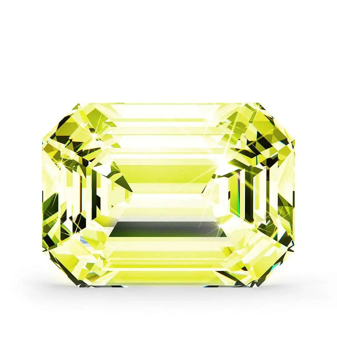 0.55 Ct. Yellow Emerald Lab-Grown CVD Diamond  Custom Gemstone Engagement Rings