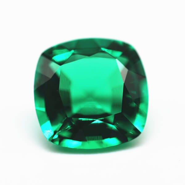 Lab Created Cushion Cut Emerald  Custom Made Mens Wedding Bands