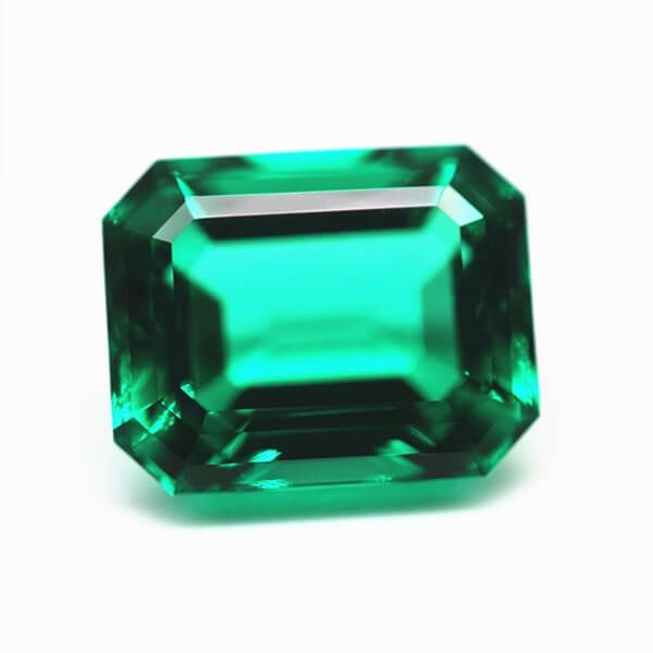 Lab Grown Emerald Cut Emerald  Custom Made Mens Wedding Bands