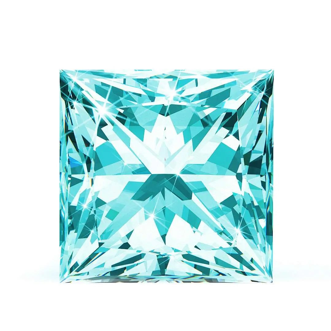 0.70 Ct. Blue Princess Lab-Grown CVD Diamond  Custom Emerald Engagement Rings