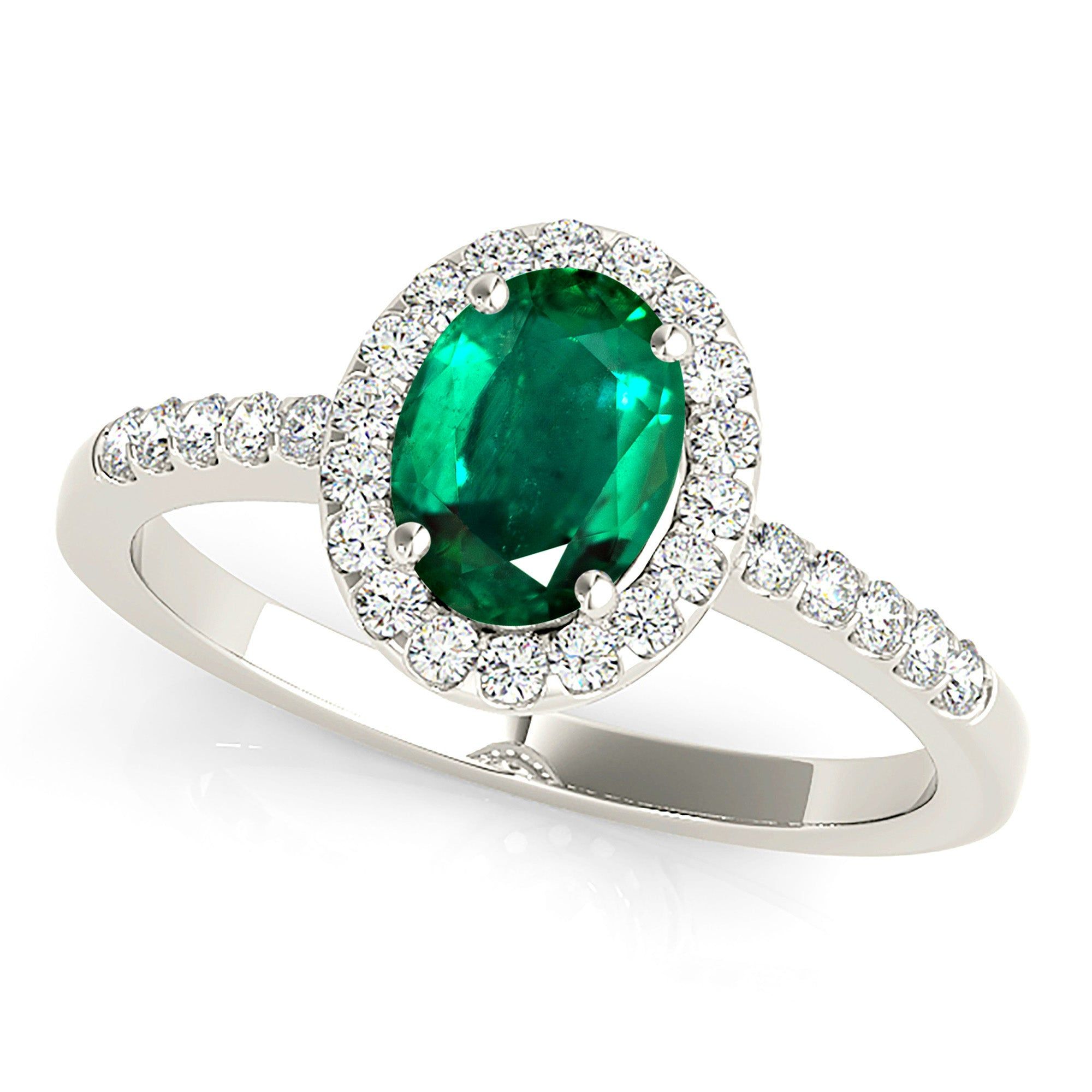 1.30 ct. Genuine Oval Emerald With Halo, Filigree Basket   Custom Wedding Band