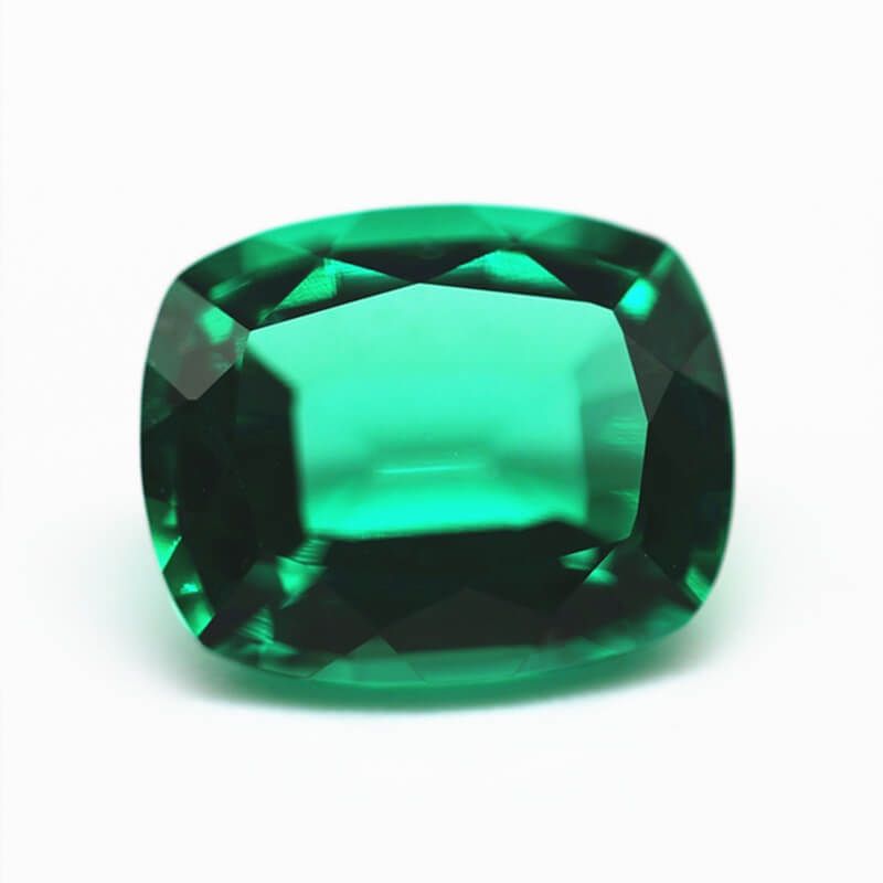 Loose Lab Created Emeralds Cushion Cut  Custom Made Mens Wedding Bands