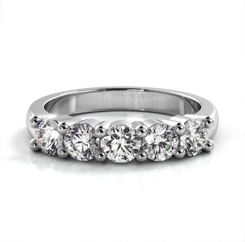 1.25 ct. Round Diamond Five Stone Wedding Band  Design Your Own Engagement Ring