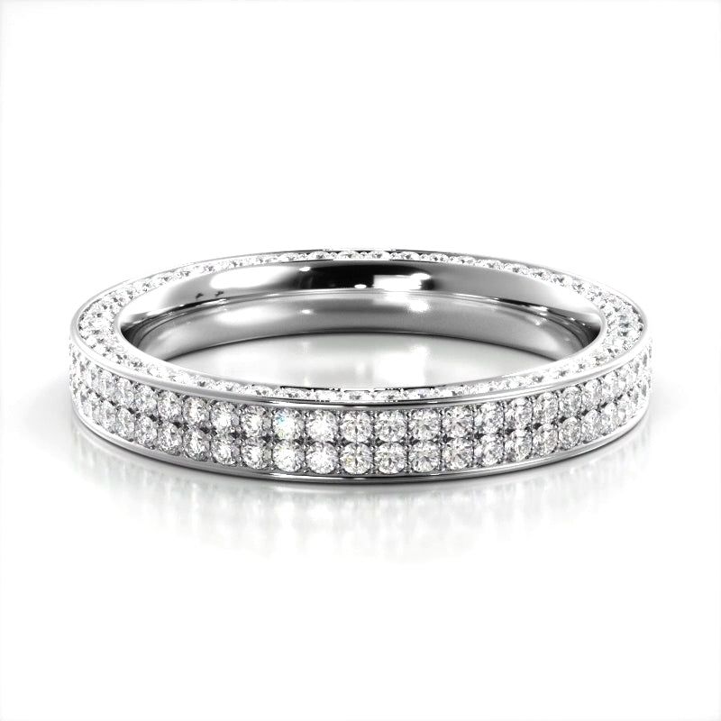 1.09 ct. Round Diamond Three Sided Wedding Ring  Custom Moissanite Engagement Rings