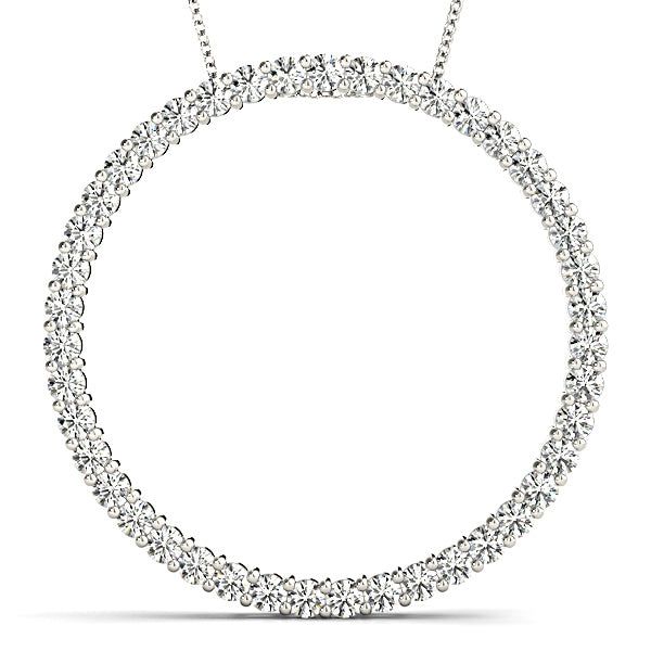 1.29 ctw Diamond Circle Necklace Pendant Shared Prong Set  Custom Bridal Jewelry