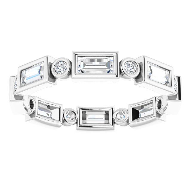 1.24 ct. Straight Baguette &amp; Round Diamond Eternity Band  Design Your Own Engagement Ring