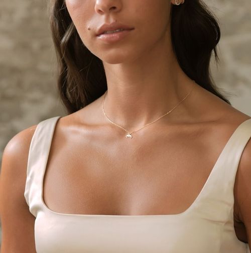 Fashion 18k gold plated small moth necklace cute gift for her handmade nickel free jewelry natural jewelry