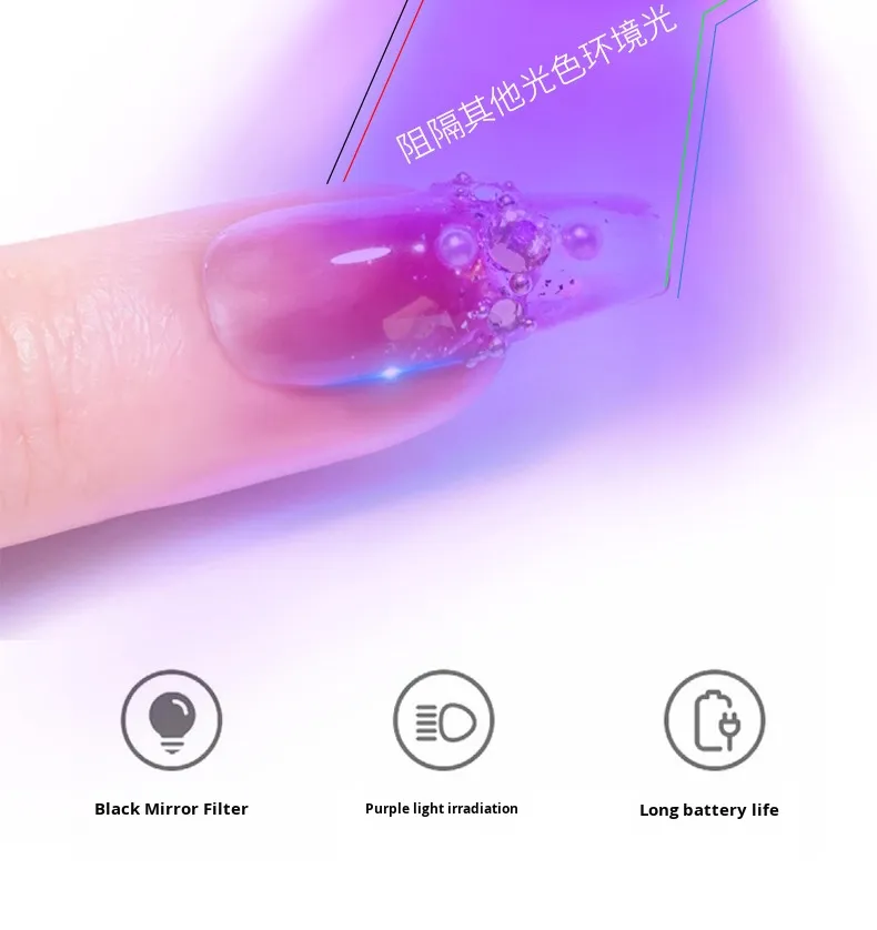 2025 New Hot-selling Mini Rechargeable 3W UV LCD Display, Fast-curing, Long-life Handheld Nail Dryer, for Home Salon DIY Manicure