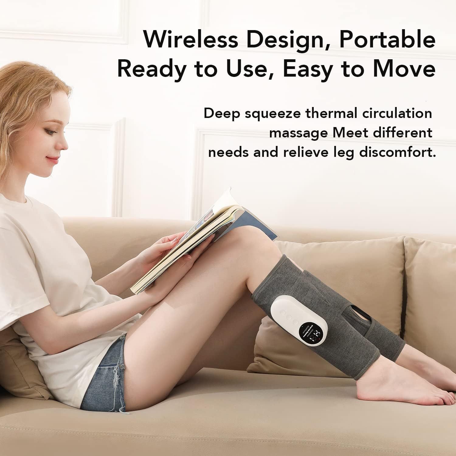 New Single package portable air compression arm calf massager with thermotherapy, which can relieve blood circulation and leg pain.