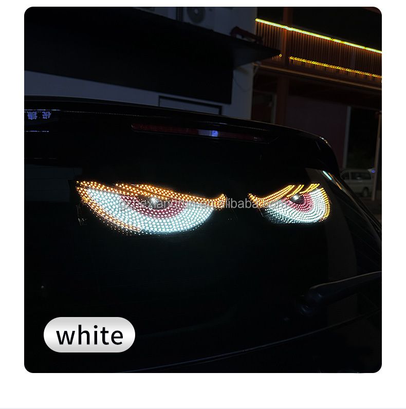 GM Demon Eye LED Light Logo Application Control USB Display, 3-inch Flashing Dynamic Rear Window Screen for Cars