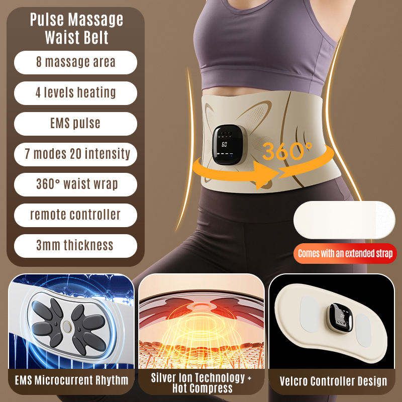 7 Modes 20 Intensities Fitness Abdominal Massager Electric EMS Pulse Fat Burning Heating Weight Loss Waist Massage Belt