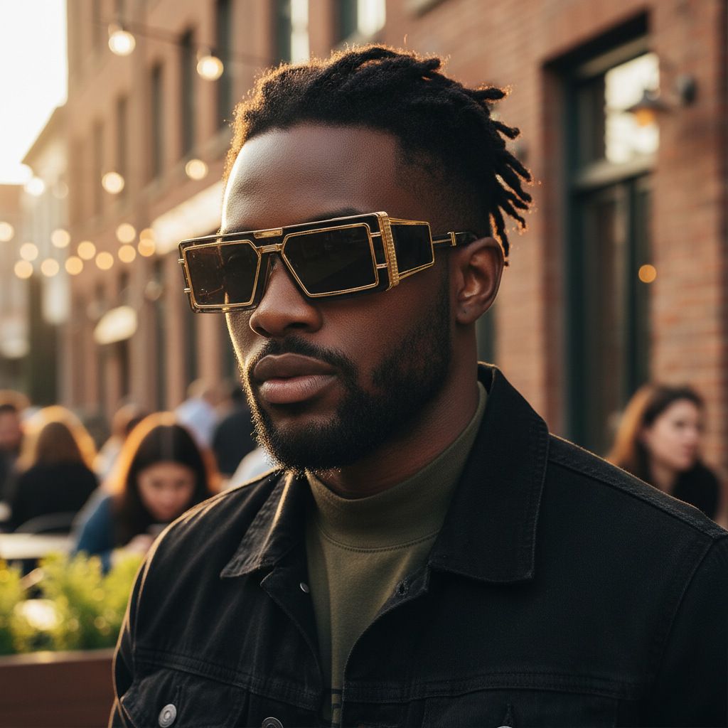 European and American fashion sunglasses, new men's models with a sense of future technology, tough guy style, unisex, runway sunglasses