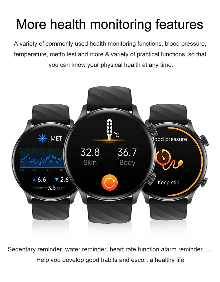 New ZW63 Smart Watch with Round Screen, Multi-Sport Fitness Tracker, Waterproof, Health Monitoring, and Call Function