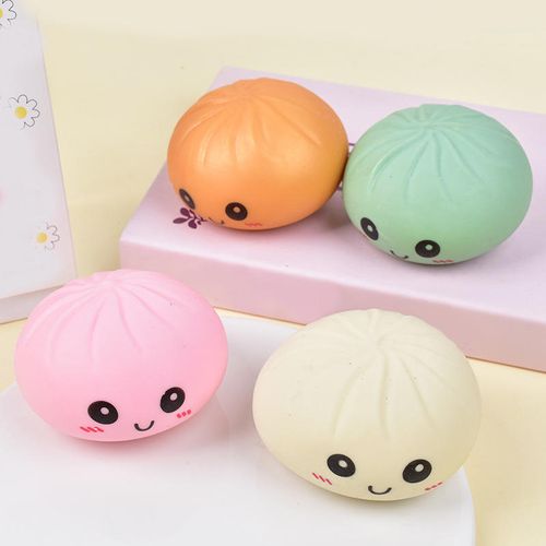 2026 squeeze toys Squishy Dumpling Squishy Bun Toys Steamed Smile Face Bao Dumplings Bun Stress Food Toys With Steamer Kit
