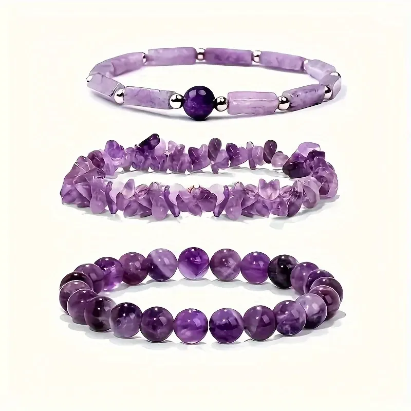 Conjunto de Pulseiras Ametista da Sorte