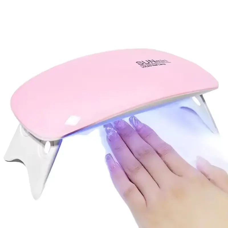 Mini lâmpada portátil para secador de unhas - alimentada por USB, design dobrável com 6 contas UV-LED para secagem rápida de esmalte em gel - ideal para cuidados com as mãos e os pés