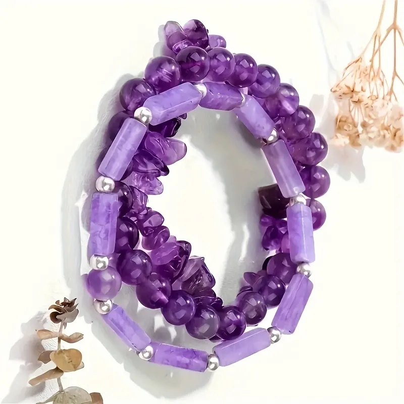 Conjunto de Pulseiras Ametista da Sorte