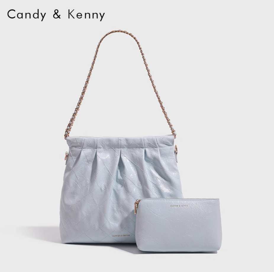 官網Candy&Kenny百搭菱格鏈條包女2025新款時尚流浪垃圾袋單肩包