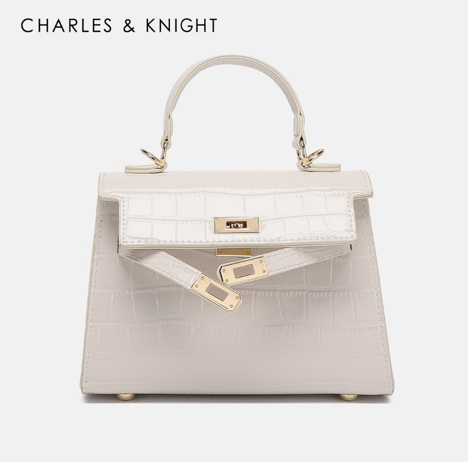 CHARLES&KNIGHT包包女2025新款春夏時尚斜挎包高級感手提凱莉小包