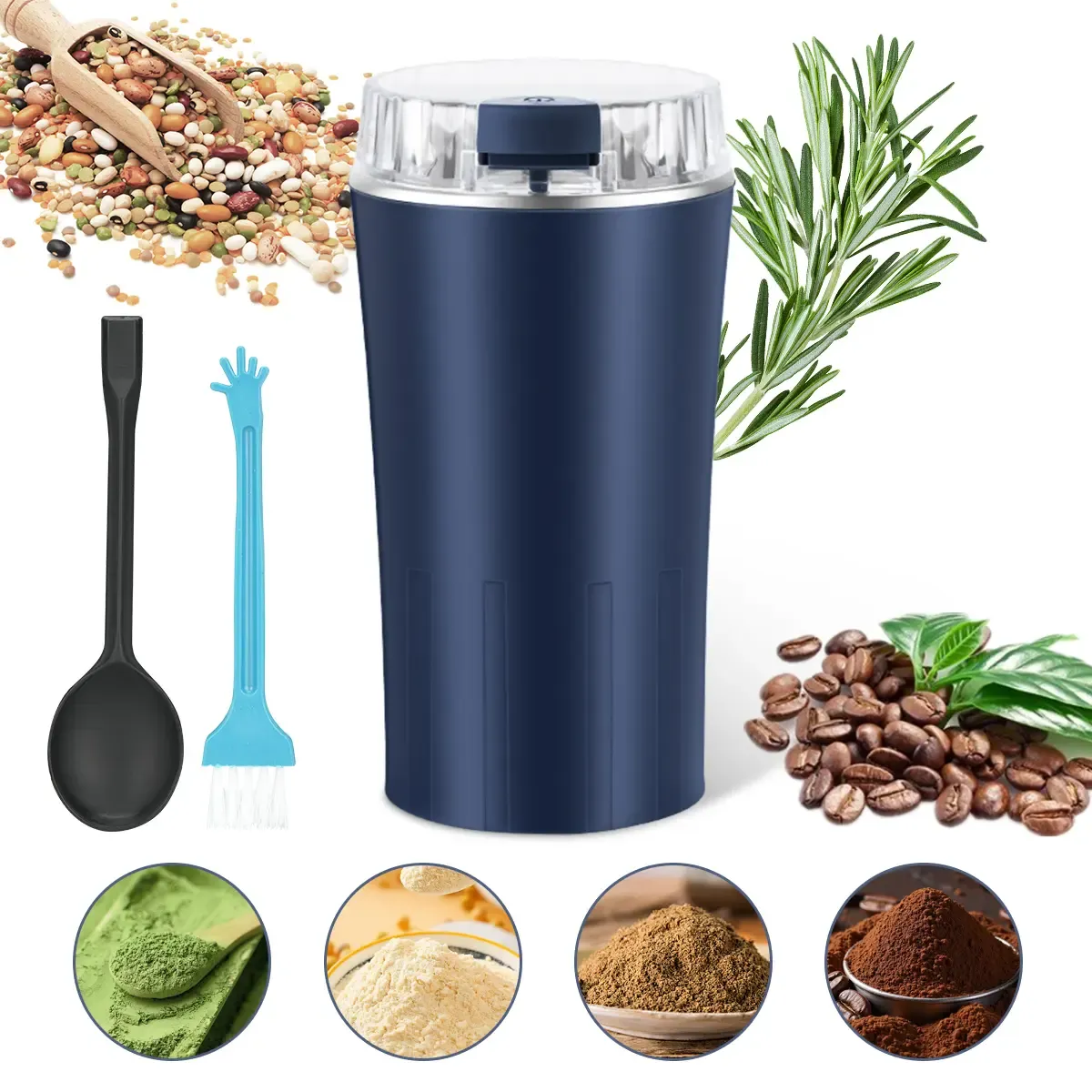 Small Size, Big Power – The Ultimate Portable Grinder in Blue!