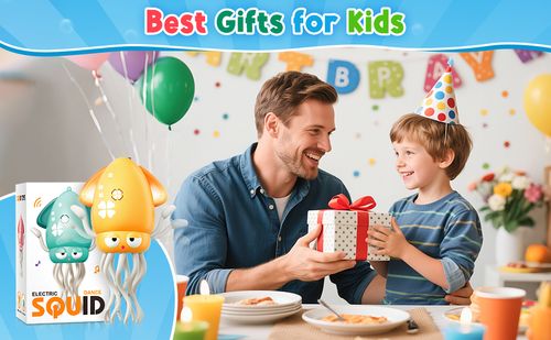 Dancing Octopus Baby Toy, Electric Crawling Octopus Prone Time Toy, Rechargeable Magic Dancing Music Squid Suitable for Children Aged 3, 4, 5, 6, Boys and Girls Birthday Gifts, Fun Squid Suitable for Office Desk Decoration