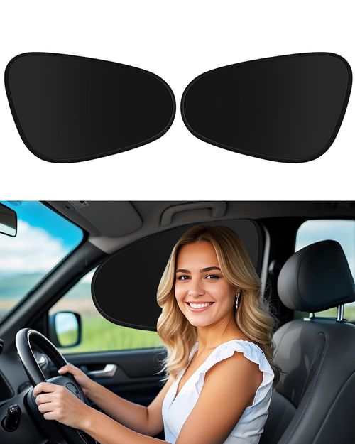 Window sunshade, car sunshade, 100% shading rate, electrostatic suction cup sunshade, universal suitable for car UV protection (4 pieces)