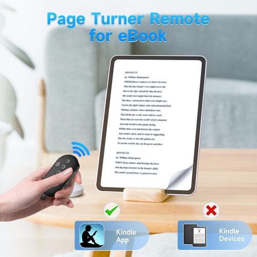 Bluetooth remote control, suitable for e-book page flipping, smartphone camera remote shutter button, rechargeable short video scrolling ring, suitable for smartphones and tablets (black)