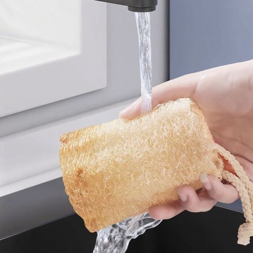 Organic and natural cucumber fibers  Unbleached natural cucumbers  Used for body exfoliation and kitchen cleaning  Eco-friendly bathtub  Shower scrubber  For face, back, tableware  Natural cucumber fibers  5 pieces