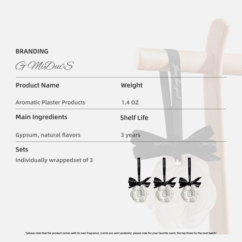 Car air freshener, 3 aromatherapy ceramics, suitable for drawers and wardrobes, cars, bathrooms, etc. Men's and women's car fragrance gifts, non electric, no battery
