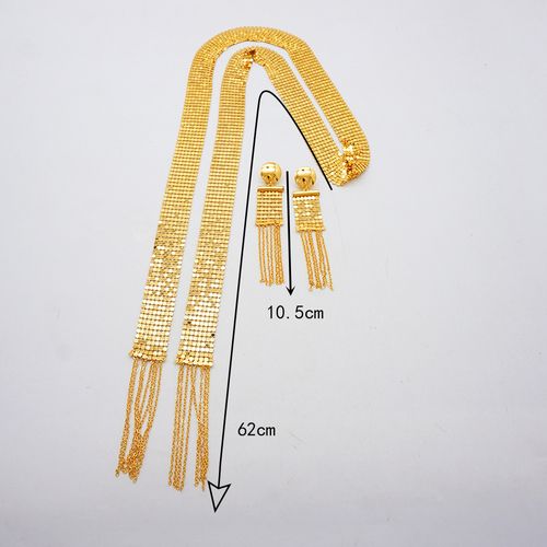 Luxury gold-plated jewelry set for African women's banquets, wedding necklaces, accessories, birthday jewelry gifts