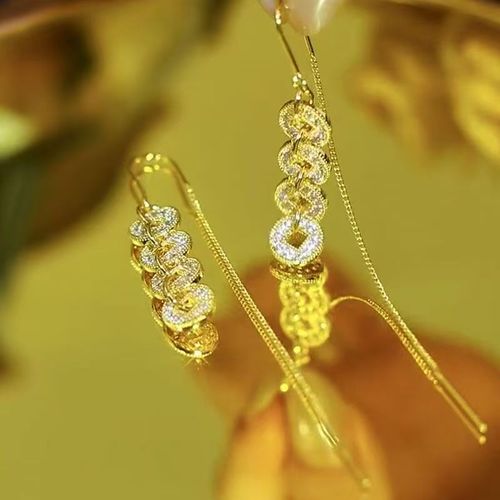 Five Emperors Coin Sparkling Ice-Blazing Transporting Pearl Bracelet, Earrings, Women's Luxury Casual Must-have Gift Item