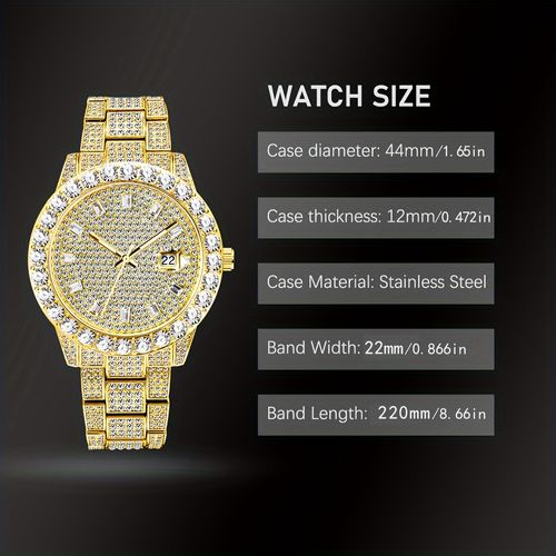 Men's classic business ice water diamond watch, classic and fashionable watch