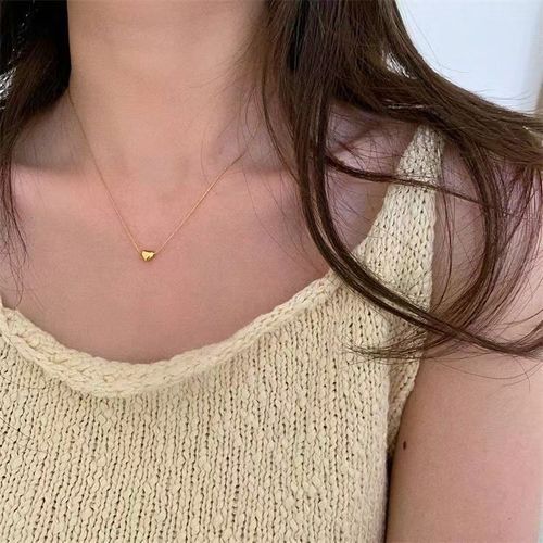 Minimally exquisite niche light luxury love necklace pendant necklace that does not fade 18K rose gold titanium steel lock chain for women