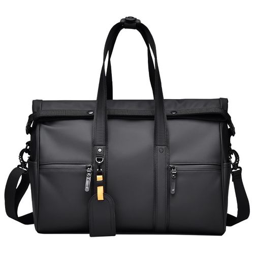 Foldable travel bag - Fashionable business portable fitness bag - Dry and wet separation - Outdoor waterproof travel bag (square, black)