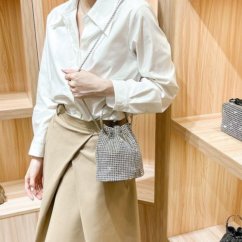 Rhinestone Evening Bag Bling Purse Sparkly Diamond Clutch Purse for Women Shoulder Handbag Cocktail Party Wedding Prom