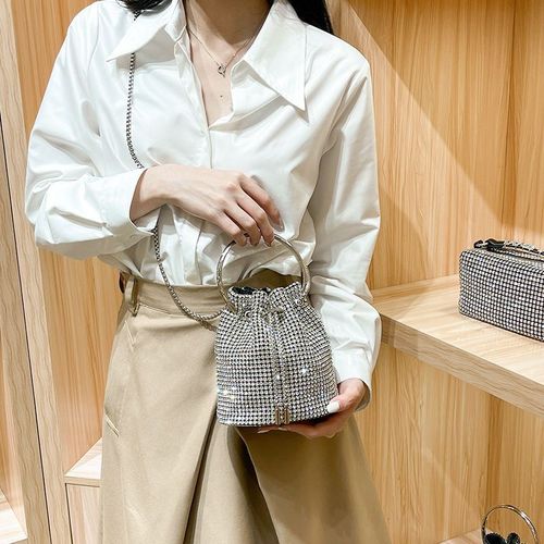 Rhinestone Evening Bag Bling Purse Sparkly Diamond Clutch Purse for Women Shoulder Handbag Cocktail Party Wedding Prom