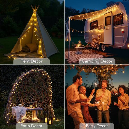 Outdoor solar light string 20FT 30 LED crystal spherical light string solar outdoor light strip with 8 lighting modes, courtyard pendant light suitable for garden, camping, and party decoration warm light