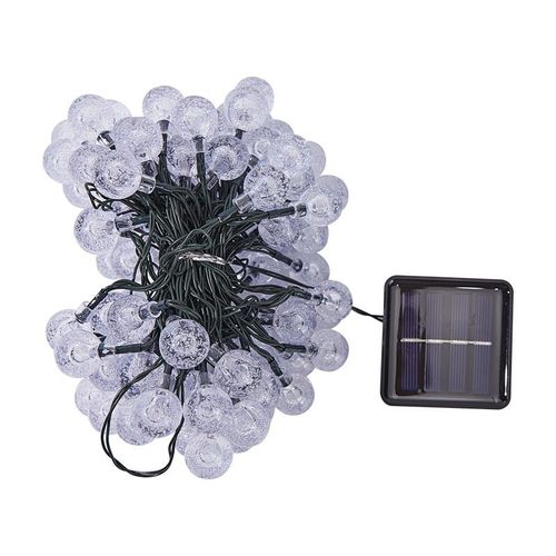 Outdoor solar light string 20FT 30 LED crystal spherical light string solar outdoor light strip with 8 lighting modes, courtyard pendant light suitable for garden, camping, and party decoration warm light