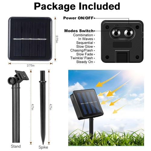 Outdoor solar light string 20FT 30 LED crystal spherical light string solar outdoor light strip with 8 lighting modes, courtyard pendant light suitable for garden, camping, and party decoration warm light