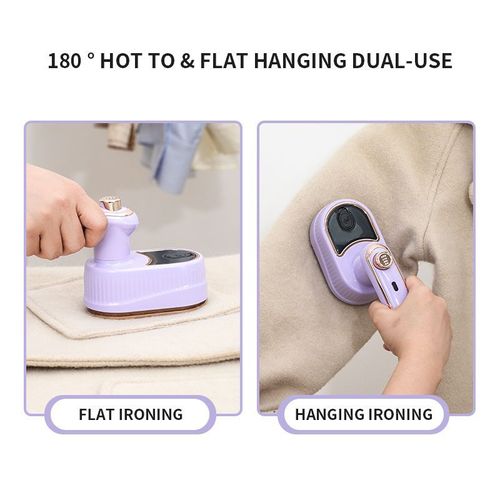 Travel Steamer for Clothes, 180° Rotary Garment Iron, 2in1 Dry and Wet Steamers, Portable Handheld Garment Irons, Wrinkle Remover Steamer Iron with Tip, Mini Electric Irons for Travel Home (Purple)