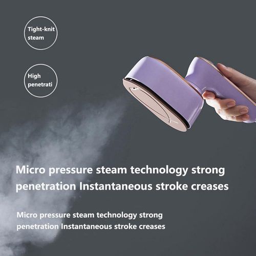 Travel Steamer for Clothes, 180° Rotary Garment Iron, 2in1 Dry and Wet Steamers, Portable Handheld Garment Irons, Wrinkle Remover Steamer Iron with Tip, Mini Electric Irons for Travel Home (Purple)
