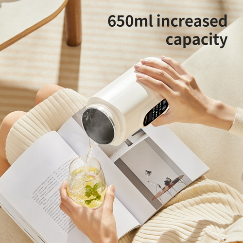 Electric hot water cup - stainless steel mini portable travel electric water warmer - 650ml insulated water jug