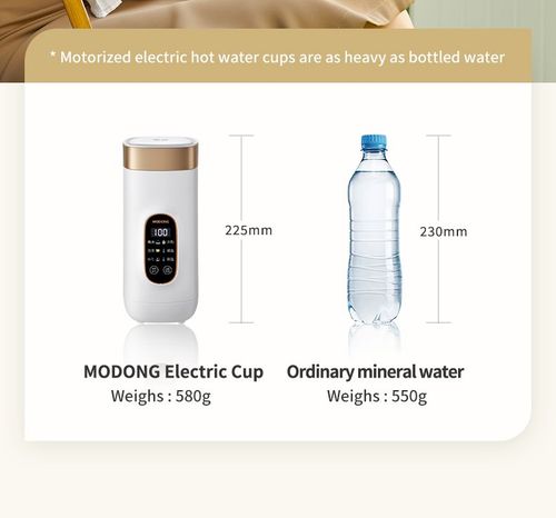 Electric hot water cup - stainless steel mini portable travel electric water warmer - 650ml insulated water jug