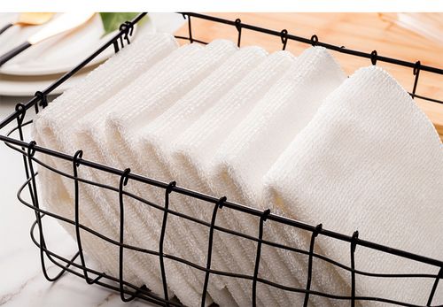 Cotton fiber non-stick oil-cleaning dishcloth multi-functional lazy mop cloth household absorbent cleaning cloth double-layer thickened kitchen scouring pad (10 pieces), say goodbye to detergents