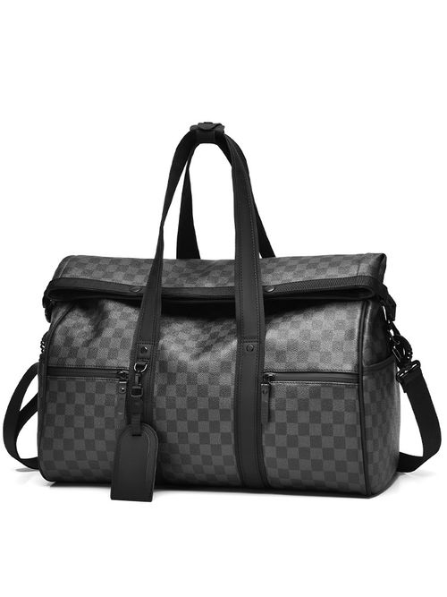 Foldable travel bag - Fashionable business portable fitness bag - Dry and wet separation - Outdoor waterproof travel bag (square, black)