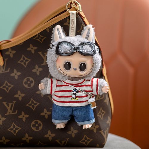 Rubble clothes, Bubble Mart doll clothes, Authentic T-shirt, Strap pants, Pendant doll clothes, 1st generation